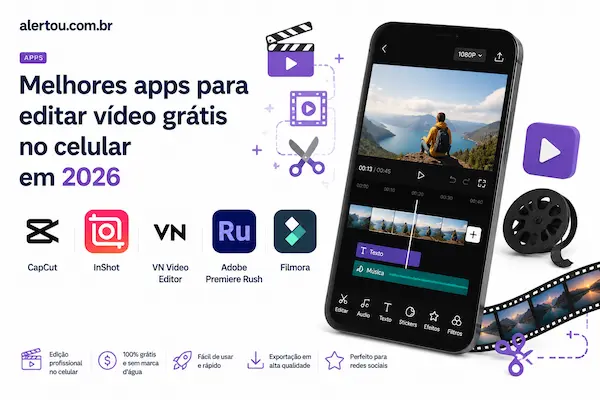 Melhores apps para editar vídeo no celular de graça em 2026
